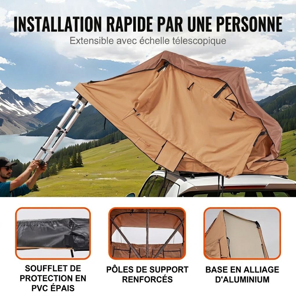 Tente de Toit Souple — 2 Personnes